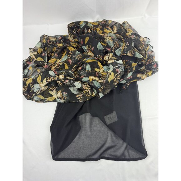 Nicholas Ava Floral Ruffled Cold Shoulder Silk Chiffon Wrap Dress Size 6 $750 - Picture 9 of 11